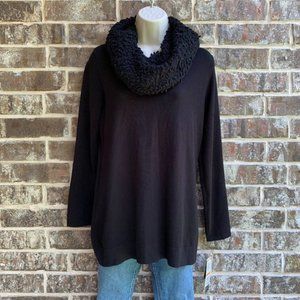 Alfani Women’s Cowl Neck Pullover Sweater Black Size S